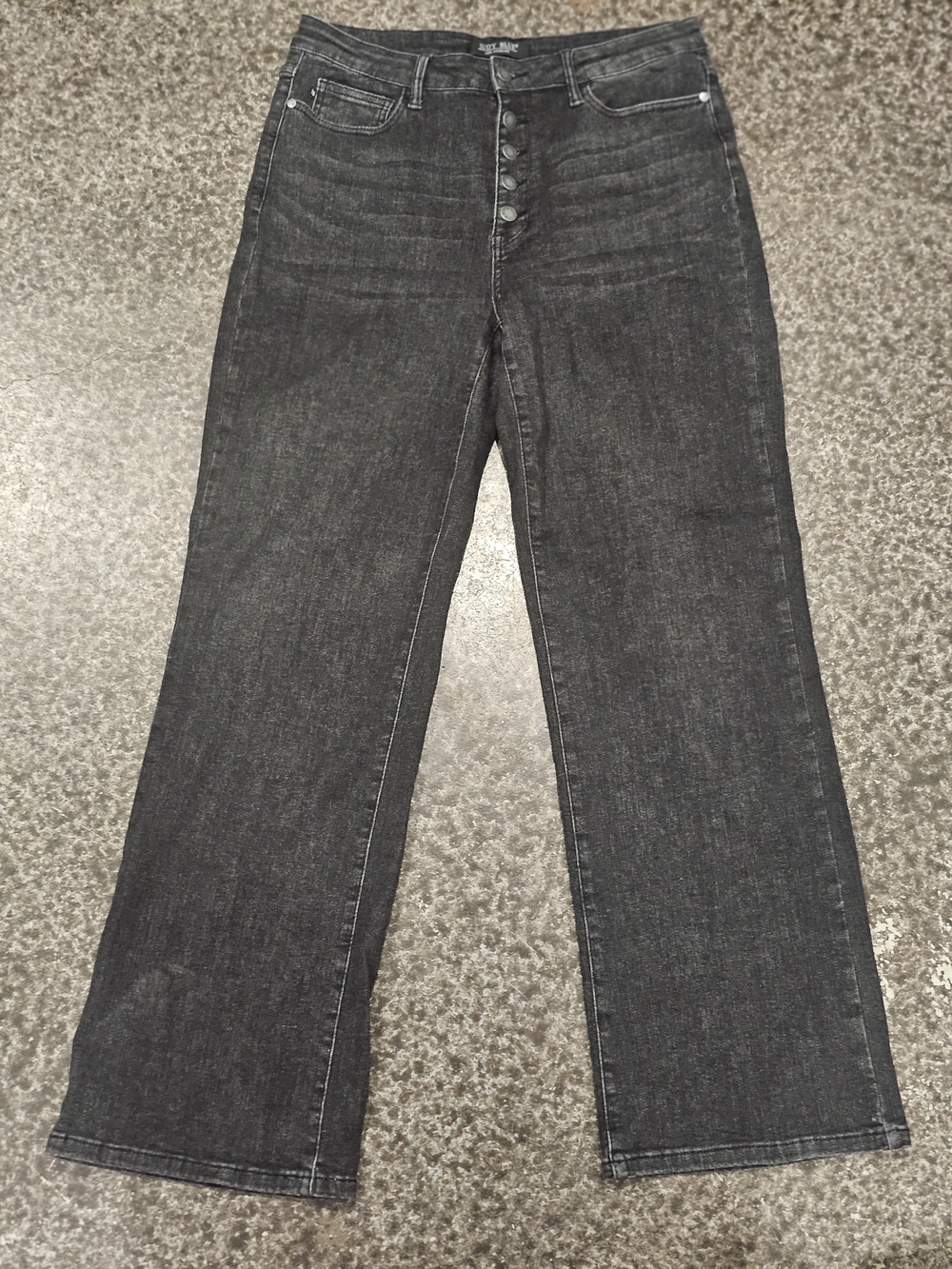 Judy Blue Black High-Rise Wide Leg Jeans with Button Fly